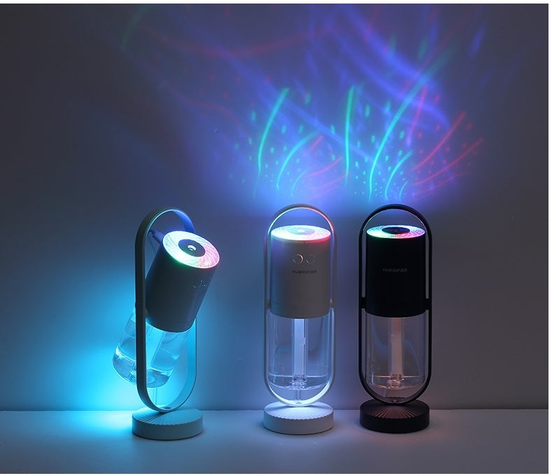 Magic Shadow USB Air Humidifier with Projection Night Light – Mini Ultrasonic Mist Maker for Home, Office & Car