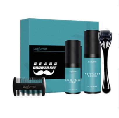 Beard Growth Kit for Men – Microneedle Roller & Beard Serum Set | Boost Beard Growth Naturally