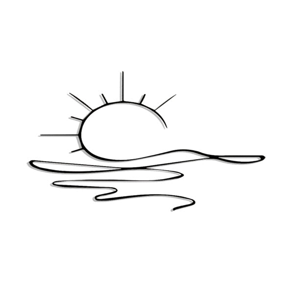metal sunrise line design home decor piece