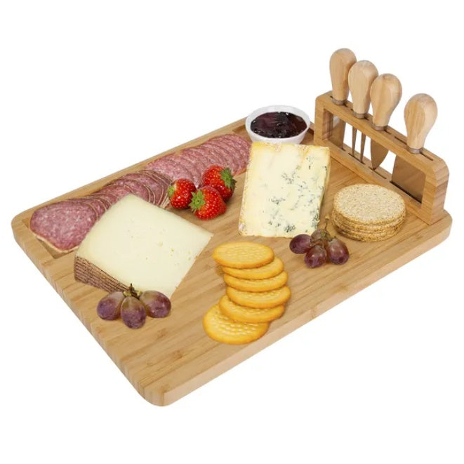 amboo Charcuterie Cheese Board – Large Serving Platter Tray for Cheese, Fruit & Snacks
