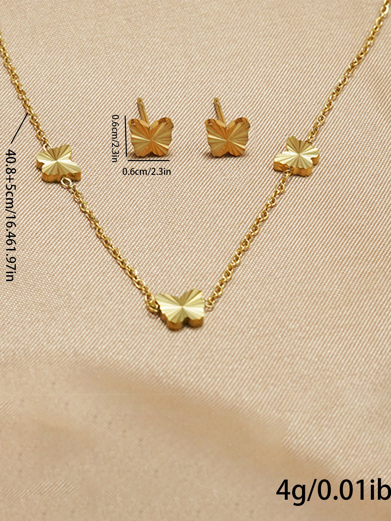 Gold Heart Jewelry Set – Waterproof & Hypoallergenic Gift for Her