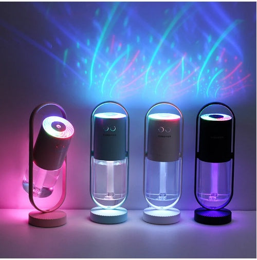 Magic Shadow USB Air Humidifier with Projection Night Light – Mini Ultrasonic Mist Maker for Home, Office & Car