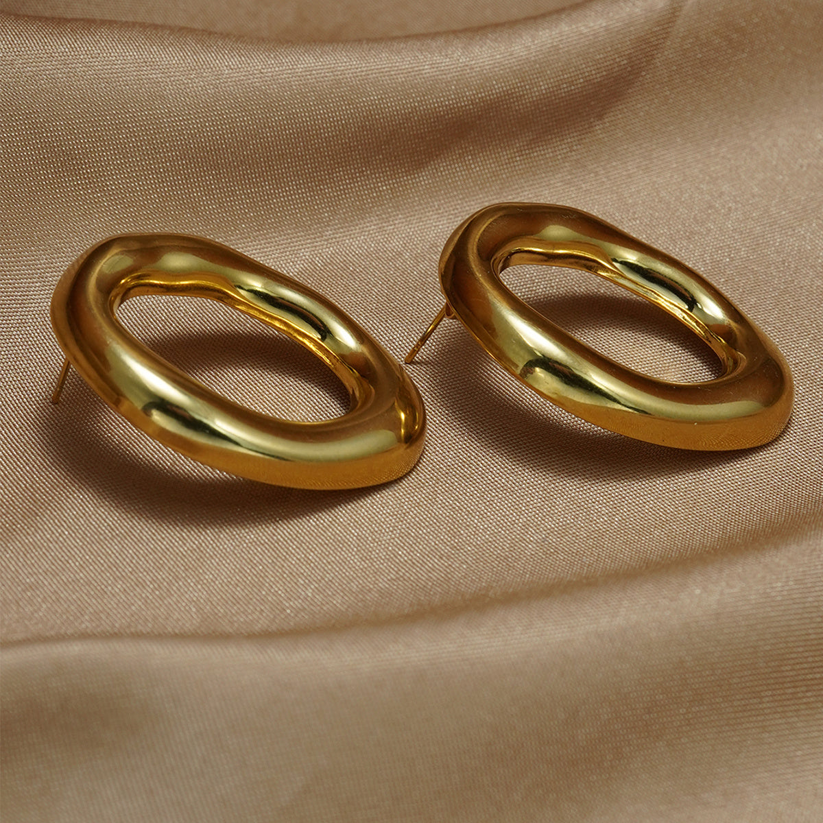 18K Gold Puffy Heart Jewelry Set – Waterproof & Hypoallergenic Gift for Her