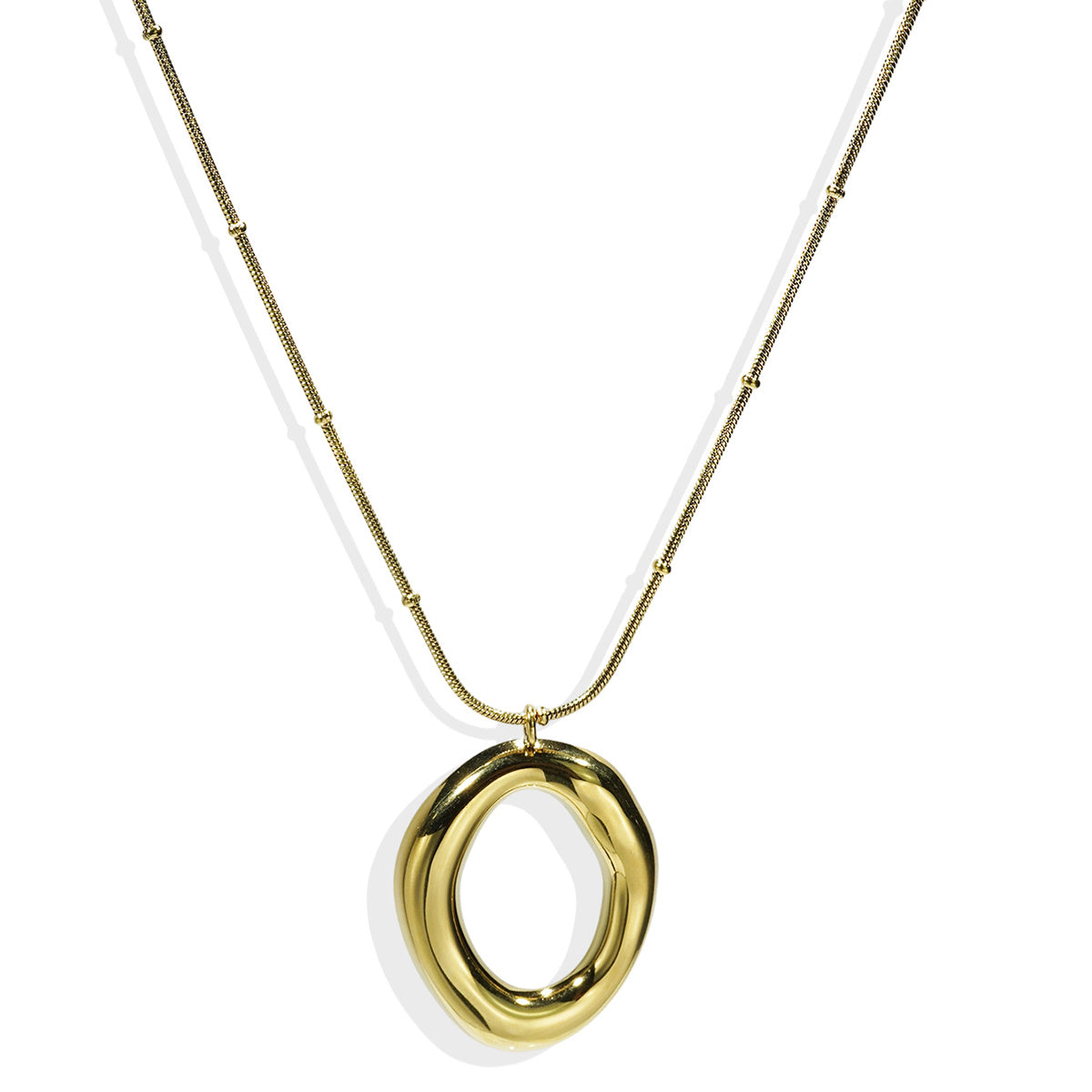 18K Gold Puffy Heart Jewelry Set – Waterproof & Hypoallergenic Gift for Her