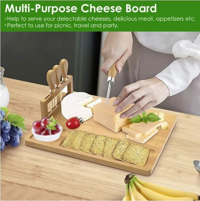 amboo Charcuterie Cheese Board – Large Serving Platter Tray for Cheese, Fruit & Snacks