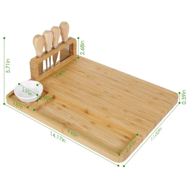 amboo Charcuterie Cheese Board – Large Serving Platter Tray for Cheese, Fruit & Snacks
