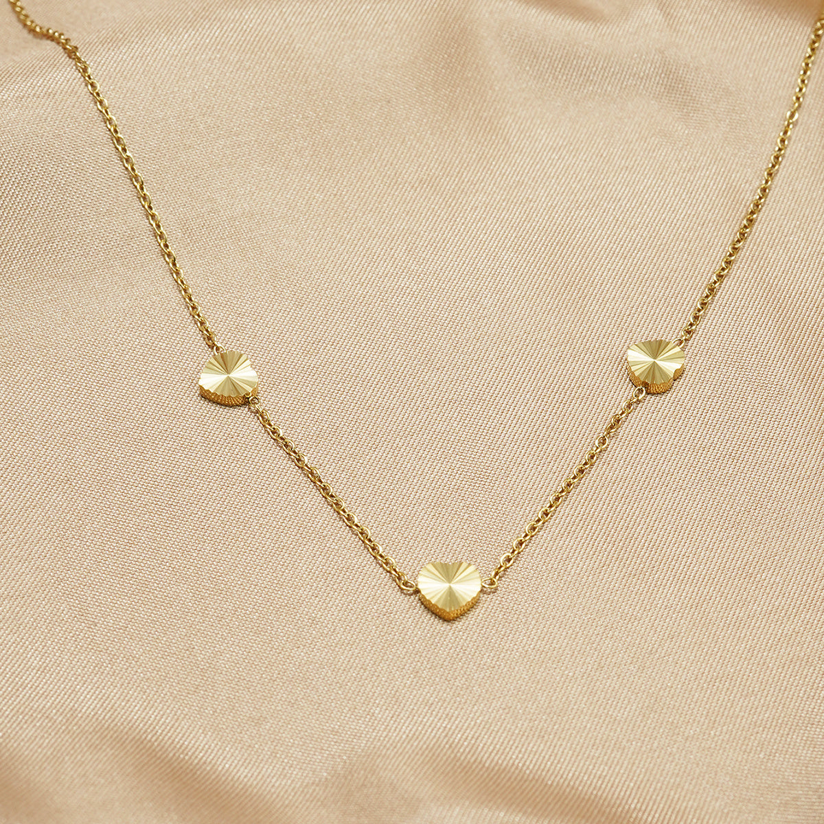 18K Gold Heart Jewelry Set